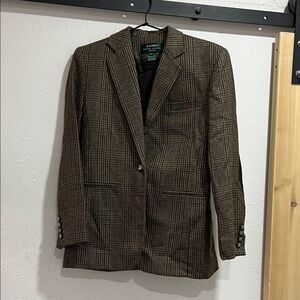Ralph Lauren Women’s Checkered Blazer in Brown